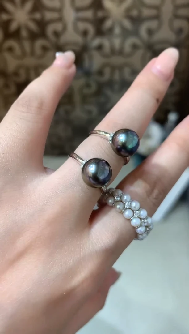 18K金镶嵌戒指海水珍珠A349|多样性发其一|4980