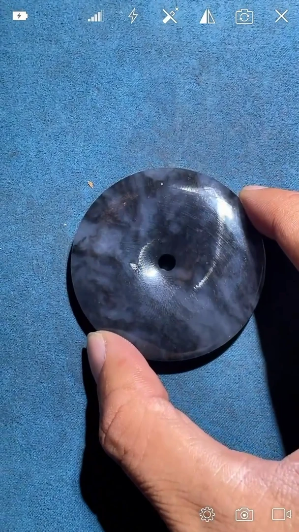 未镶嵌和田玉把件XXZ   青花平安扣