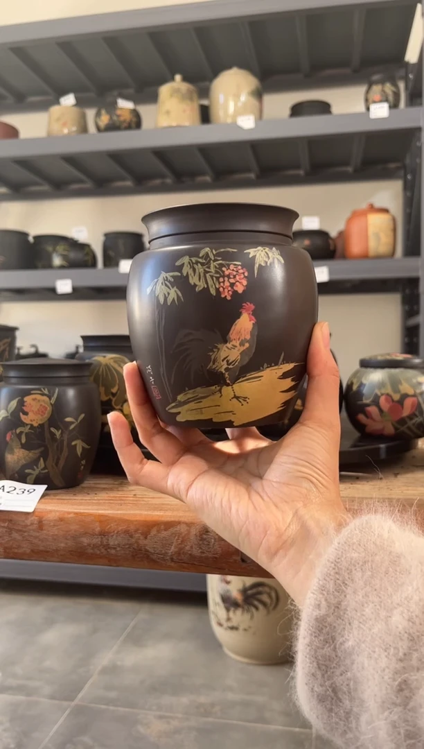 建水紫陶精品茶罐