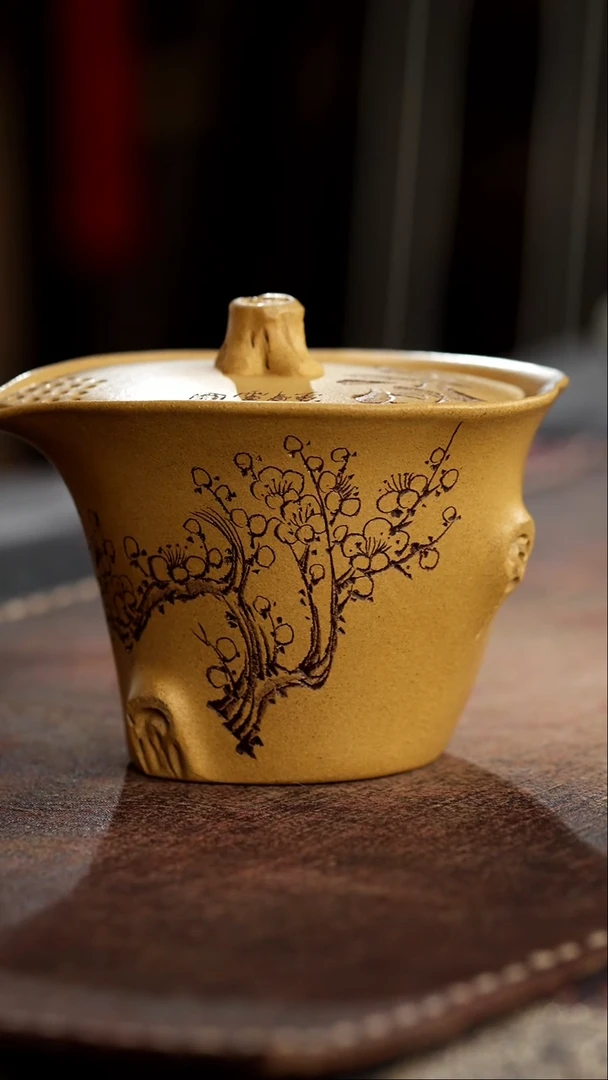 茶杯紫砂非遗茶器-梅花手抓