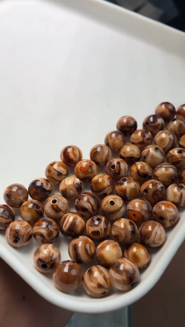 牛骨手串/手链p1417 马牙圆珠2个 有棕裂