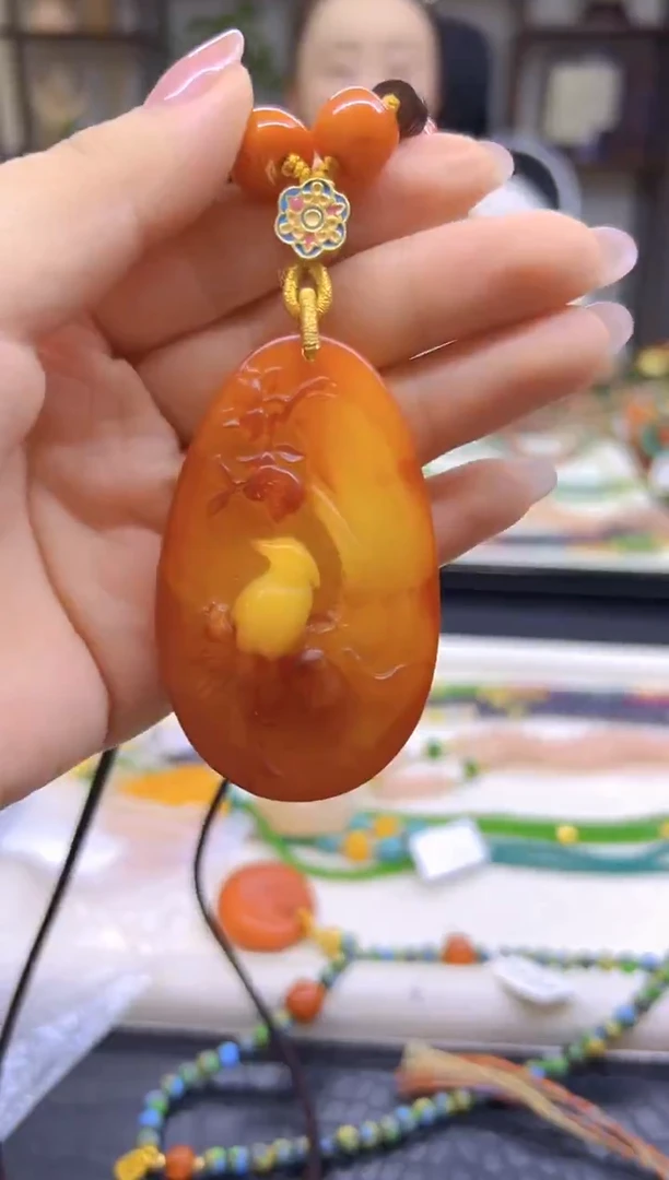 蜜蜡毛衣链未镶嵌DIY款M198