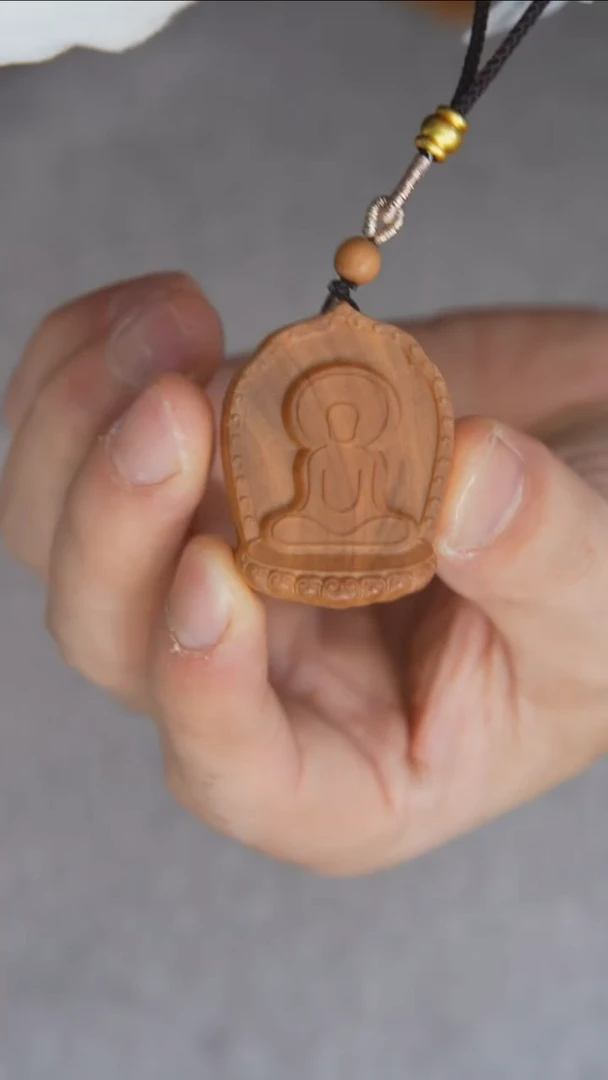 檀香木吊坠老山檀341雕刻牌【无相佛】随机发65
