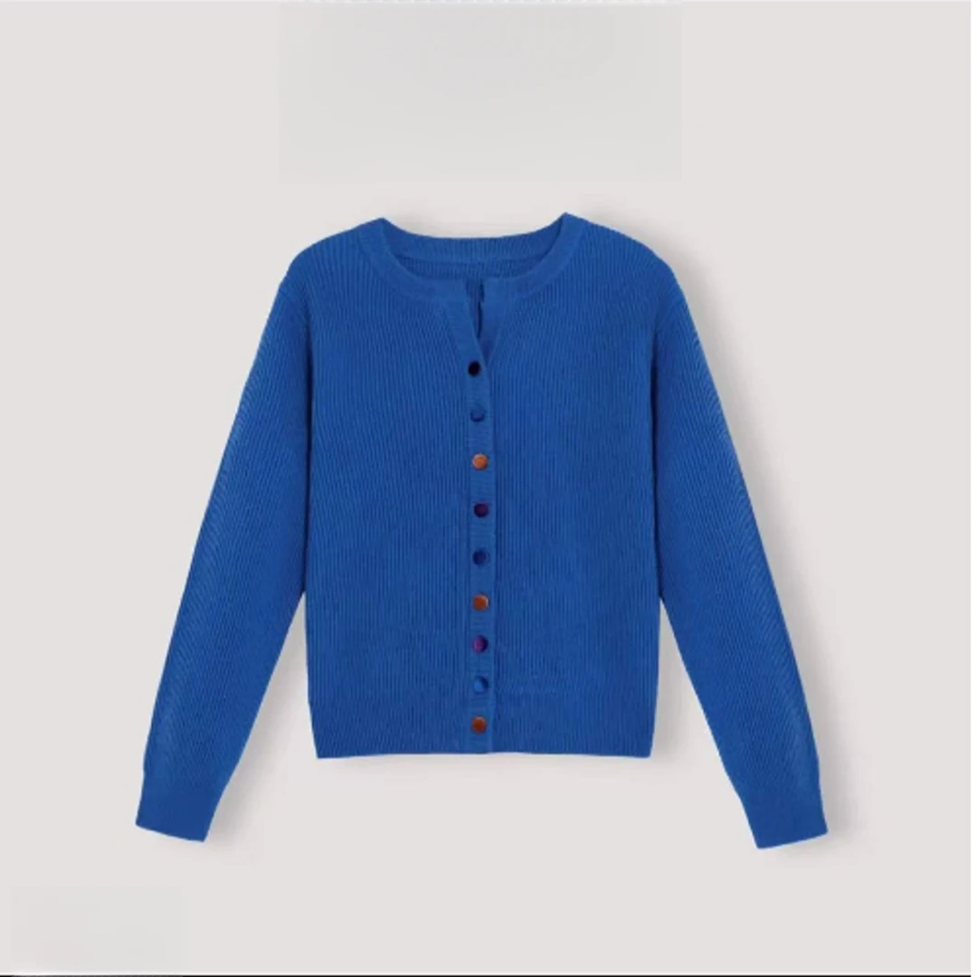 【丝绒包扣1】女士小衫减龄简约针织衫