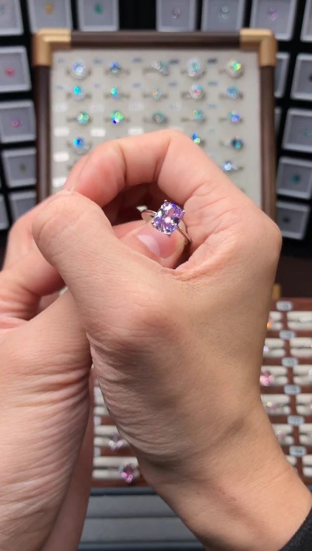 戒指彩色蓝宝石银S925镶嵌1888