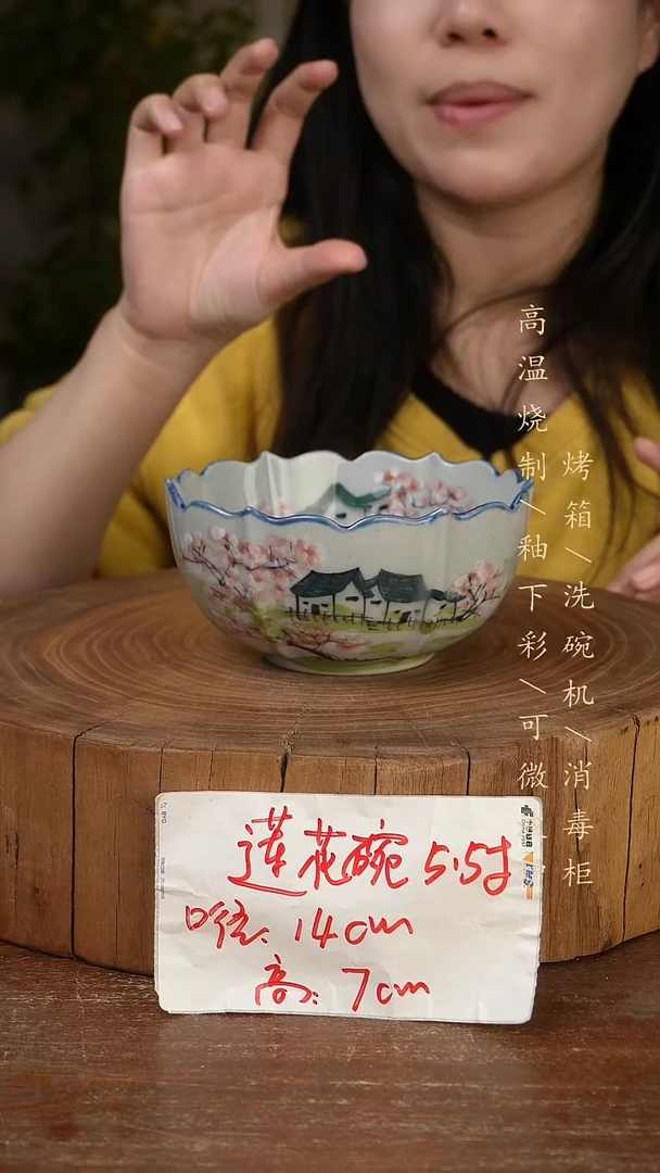 碗瓷景德镇手工手绘高温瓷釉下彩