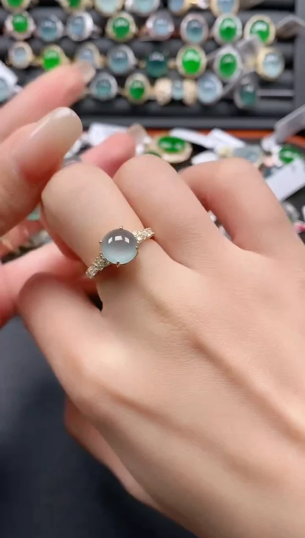 银S925镶嵌戒指翡翠11