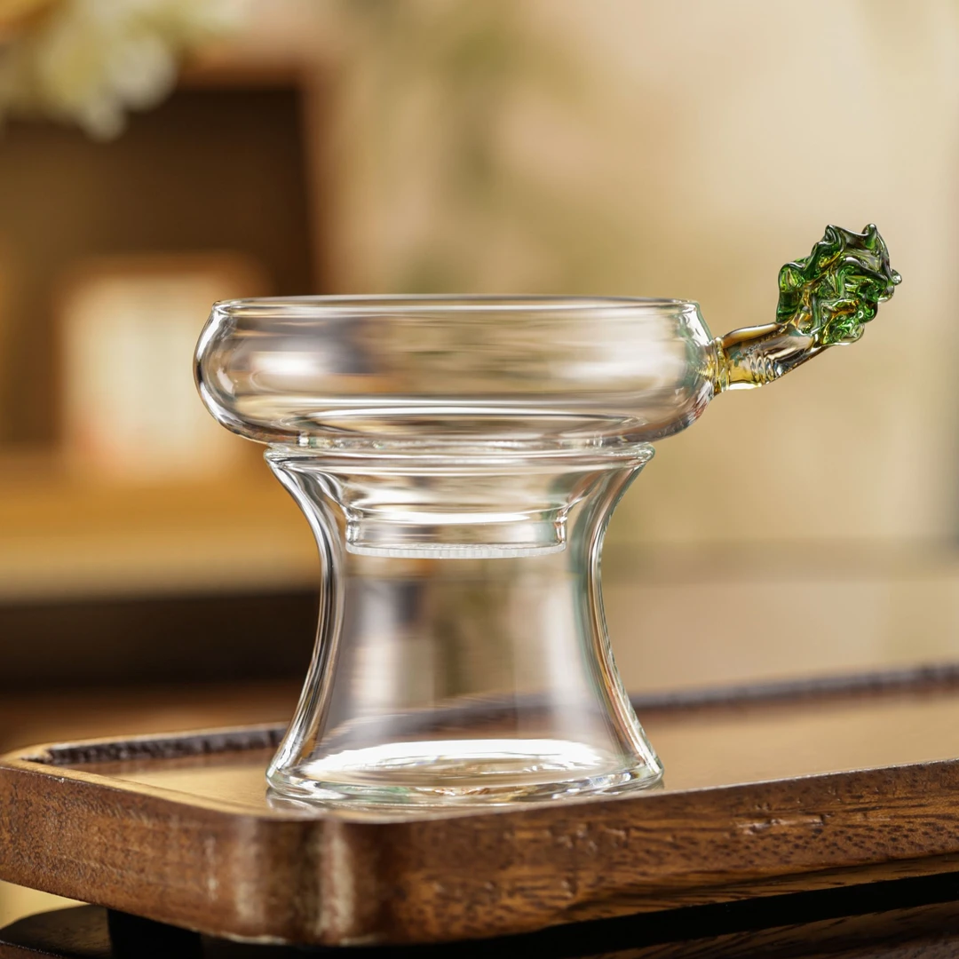 禾器有礼  百财滤网 迷翠色 高硼硅玻璃一体过滤器茶道过滤网