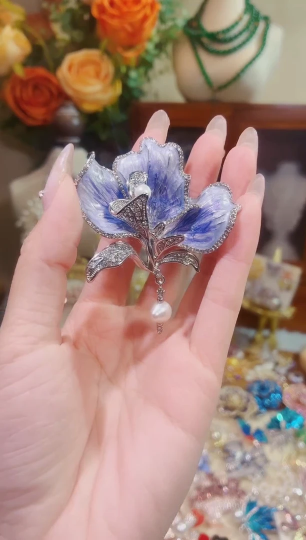 合成立方氧化锆铜合金紫瓣兰心