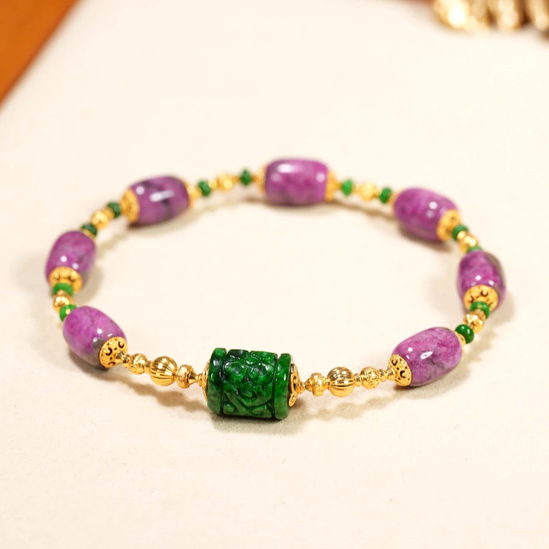 【婧婧精选】 臻品 · 18K舒俱来干青DIY桶珠手串 多样性发其一
