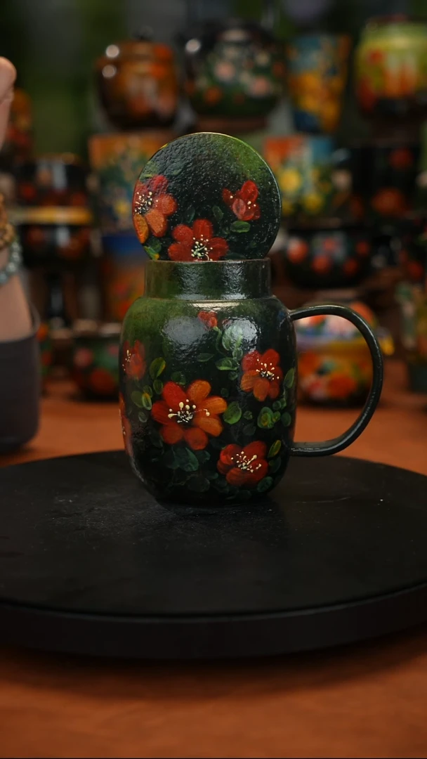 紫砂油画釉下彩手绘