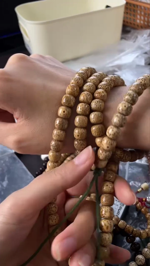 星月菩提吊坠精工级陈籽桶珠9*8长串