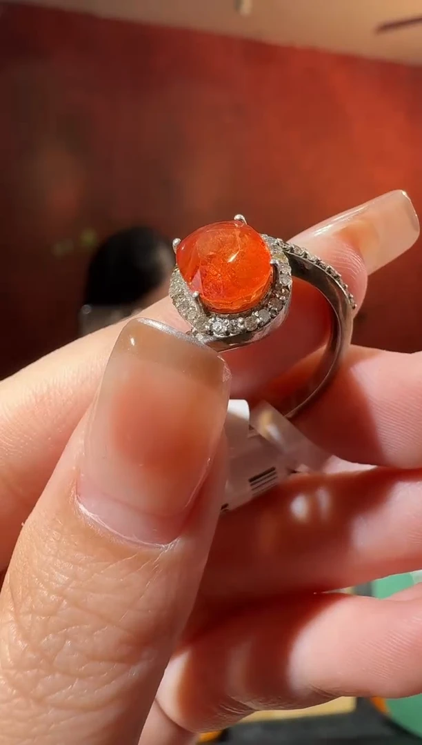 蓝宝石戒指银S925镶嵌戒指