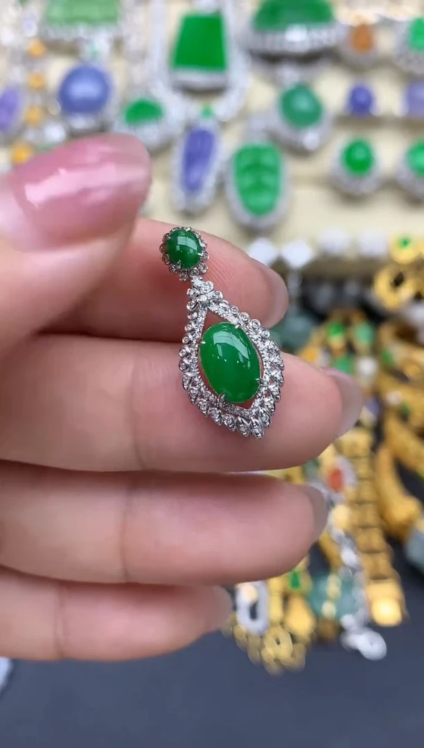 翡翠18K金镶嵌颈饰428-春日珠宝