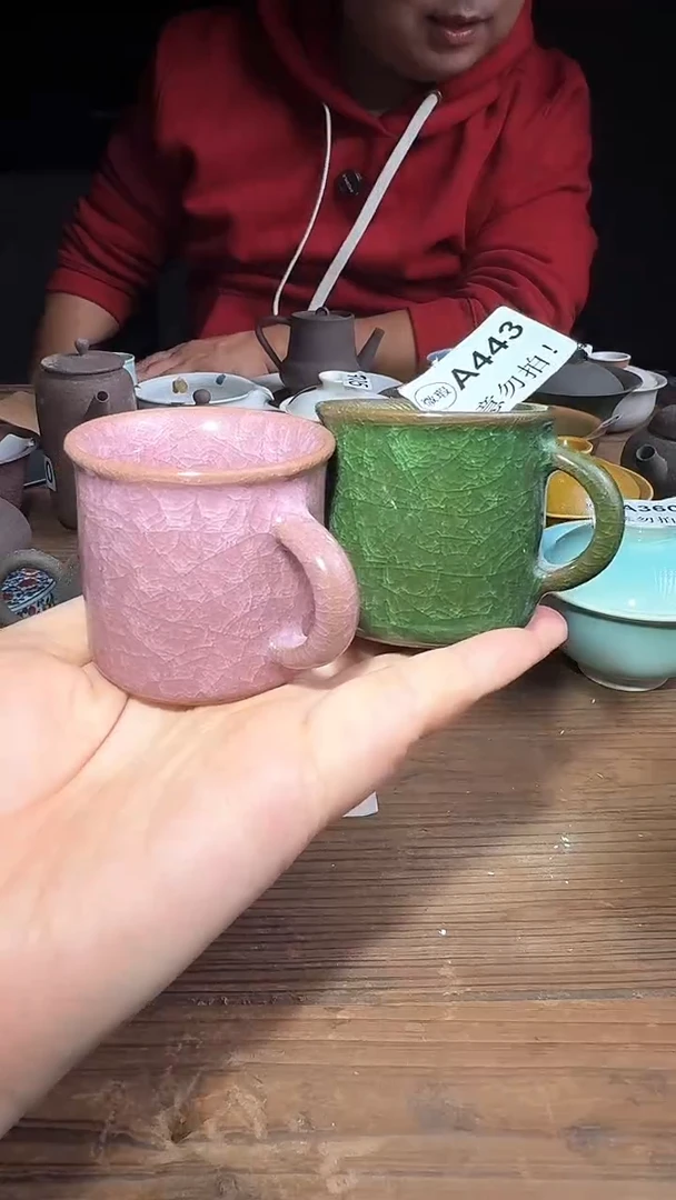 婺州龙窑烧制技艺一对小把杯（A443