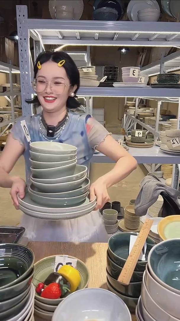 瓷87外贸尾货高温釉下彩陶瓷餐具默认微瑕