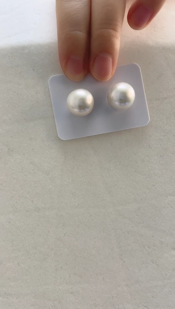 银S925镶嵌耳饰淡水珍珠西**姐13-14耳圈钻