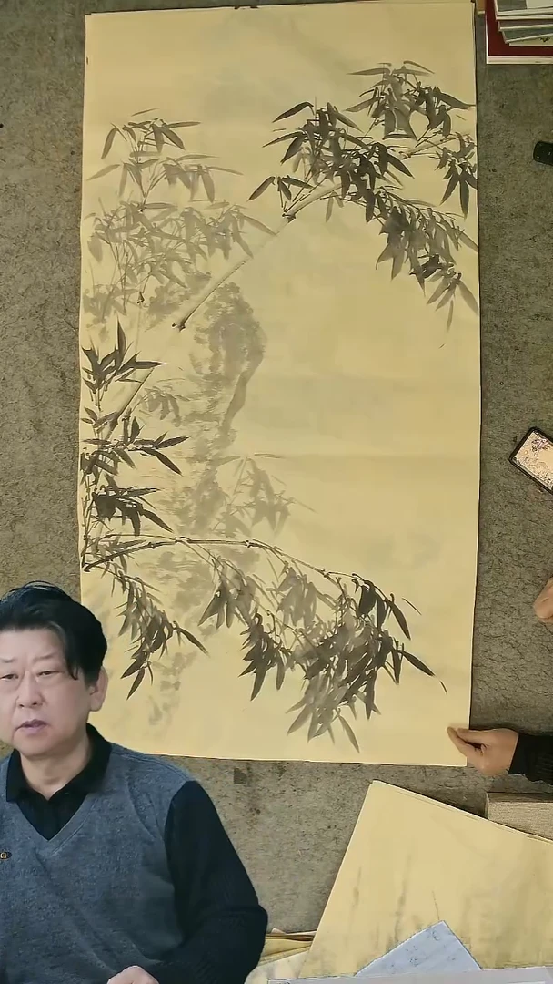 国画四尺整张  墨竹  69*138cm