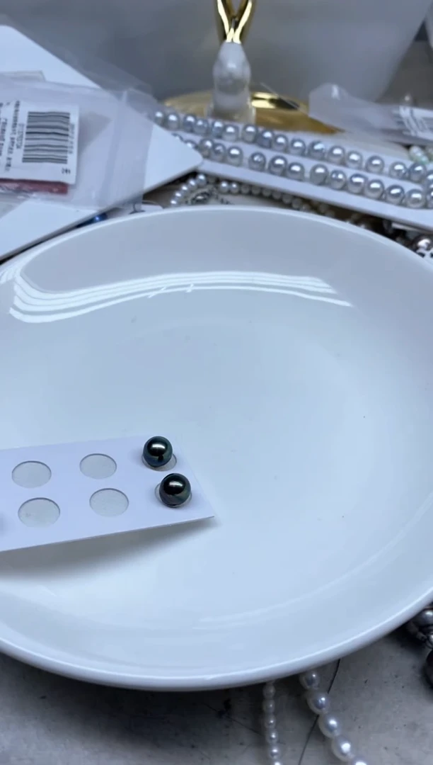 海水珍珠裸珠半孔2颗