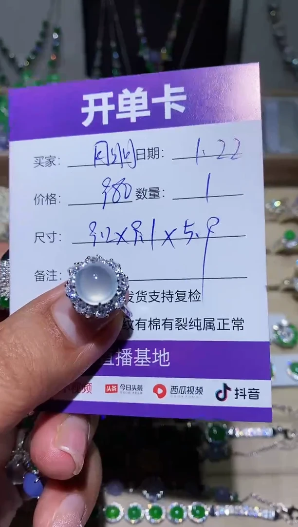 【闪购商品】翡翠耳饰未镶嵌 湖镜月明