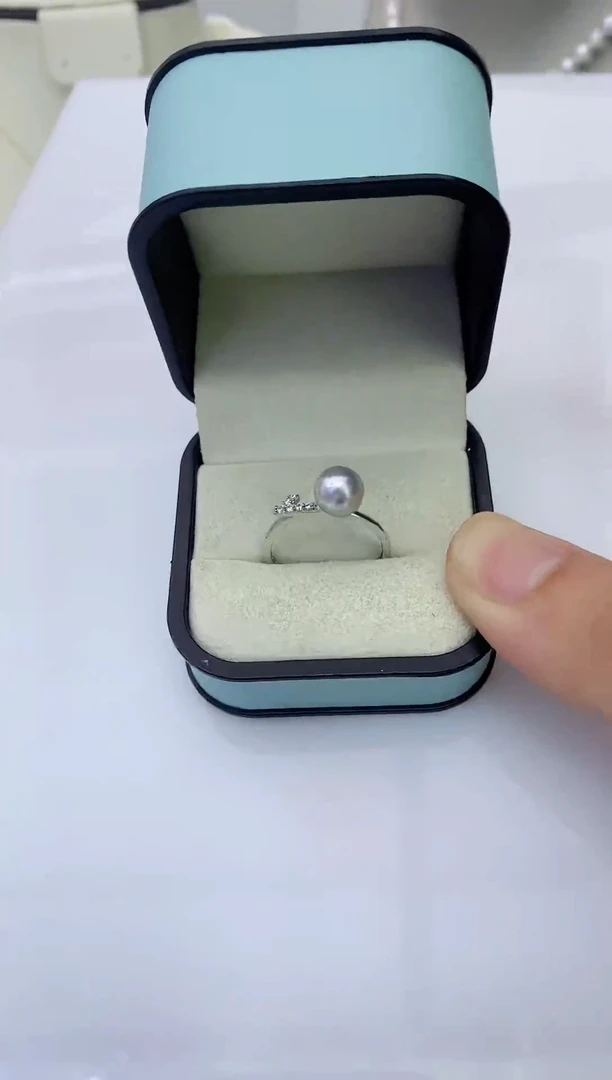 银S925镶嵌海水珍珠饰品戒指