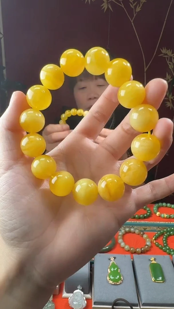 手串蜜蜡未镶嵌ZJJ44 蜜蜡手串15mm+ 多样性发其一