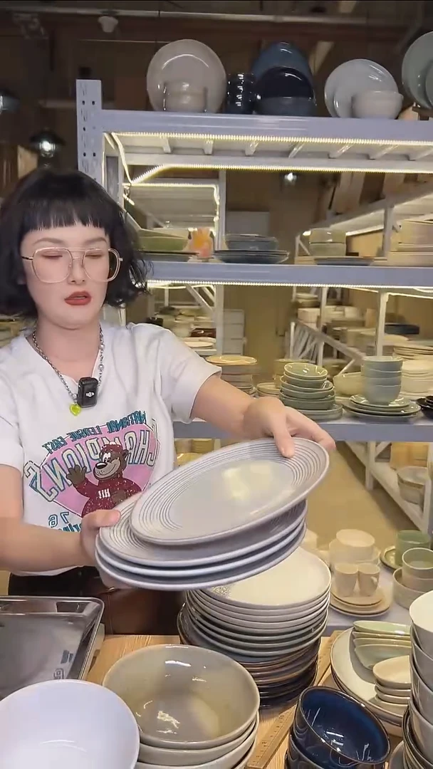 瓷290外贸尾货高温釉下彩餐具默认微瑕