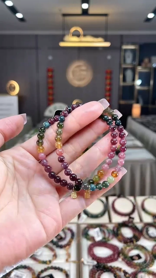 未镶嵌老矿碧玺单圈手串5mm+碧玺hon多样性发一条