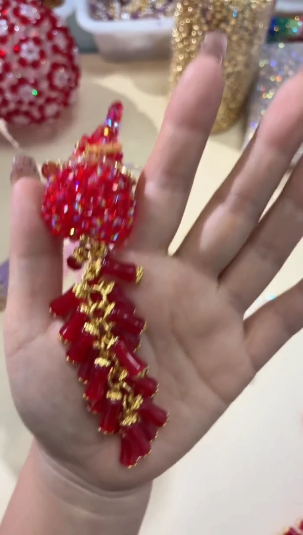 玻璃1619竹节100个大红色