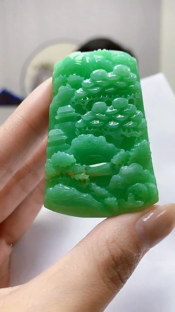 未镶嵌定制翡翠4917MM-毛货挂件126