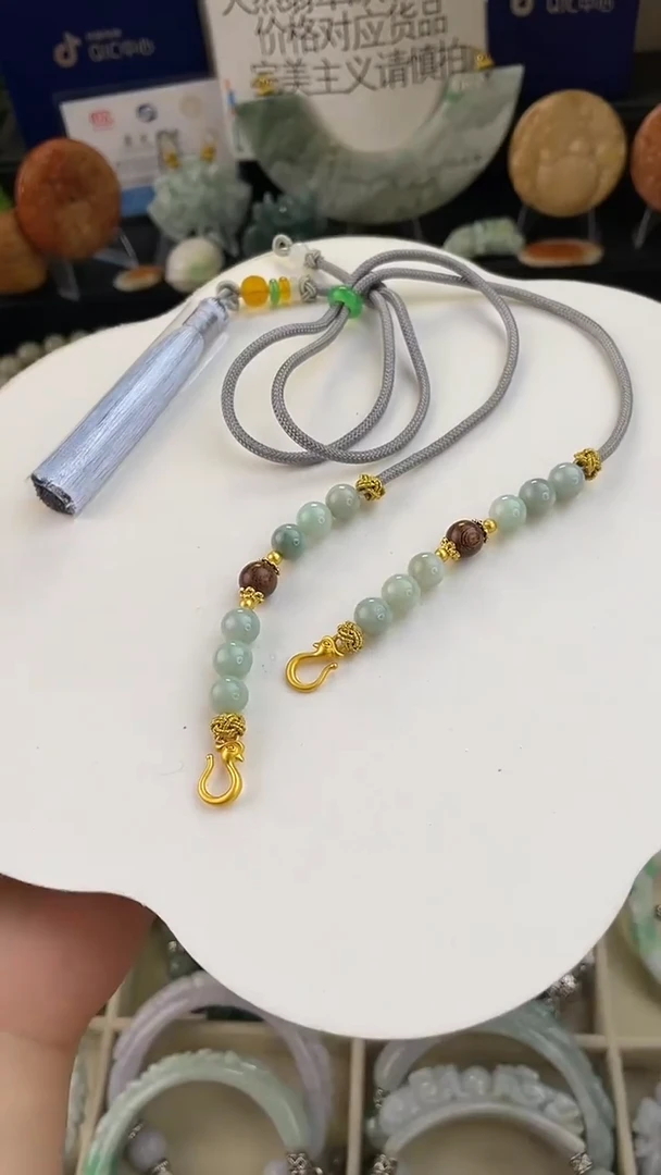 未镶嵌手链翡翠双勾可调节半珠链