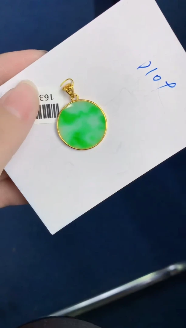翡翠银S925镶嵌颈饰天然翡翠緬甸A貨