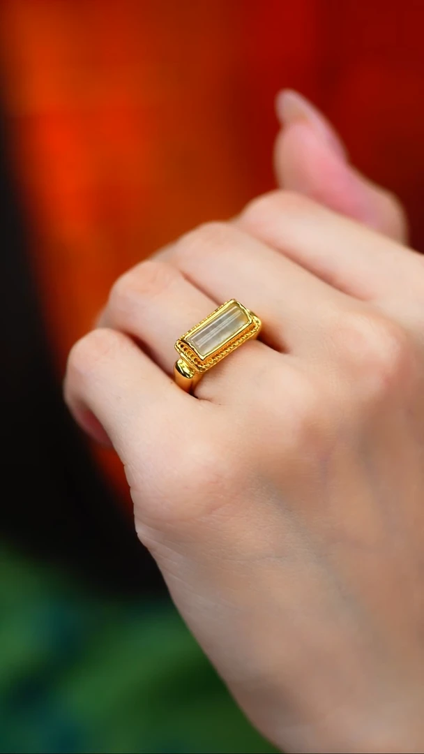 银S925镶嵌戒指翡翠新款