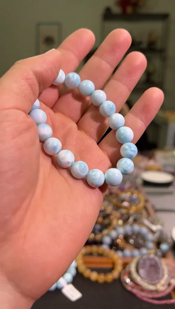 【闪购商品】针钠钙石（海纹石）手串未镶嵌10.7mm海纹石手串