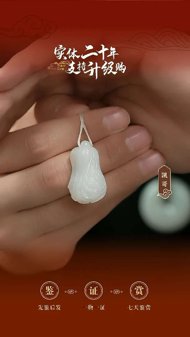 吊坠(赠链)未镶嵌和田玉小*白玉白菜挂件10.57g