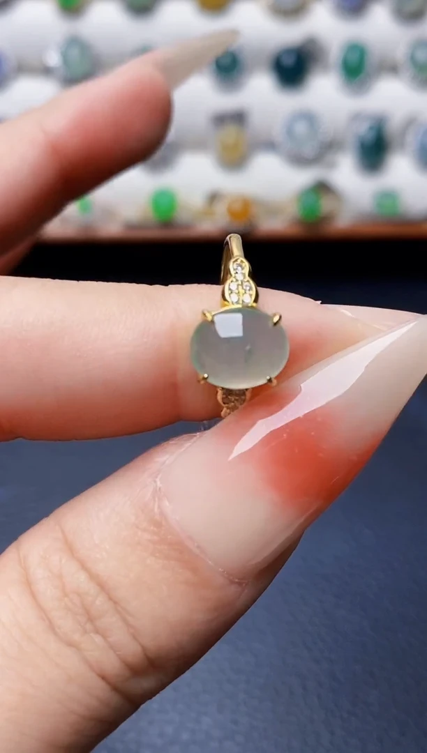 银S925镶嵌戒指翡翠6593