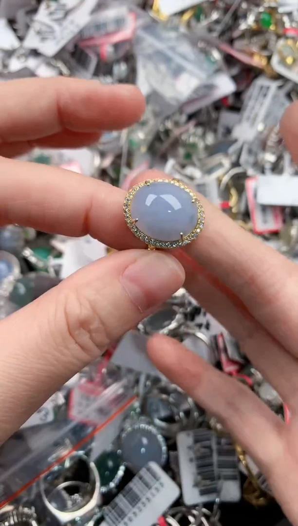 银S925镶嵌戒指翡翠444    9