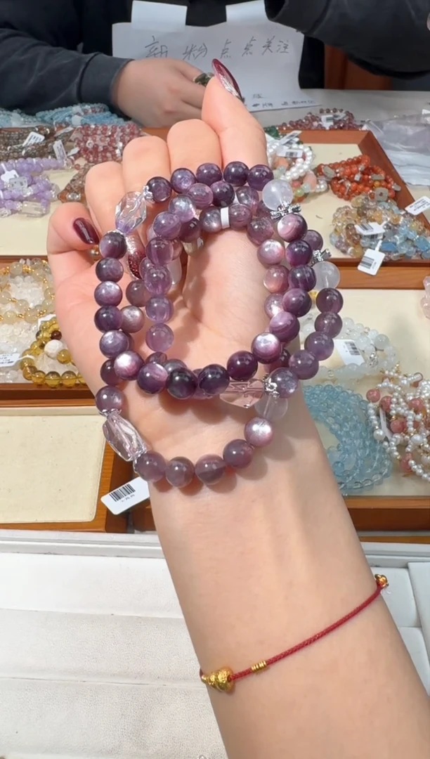 【闪购商品】水晶手链未镶嵌D139紫锂云母紫水随行款