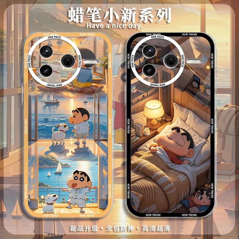 蜡笔小新适用红米K80至尊版手机壳新款红米K80卡通防摔超薄软壳