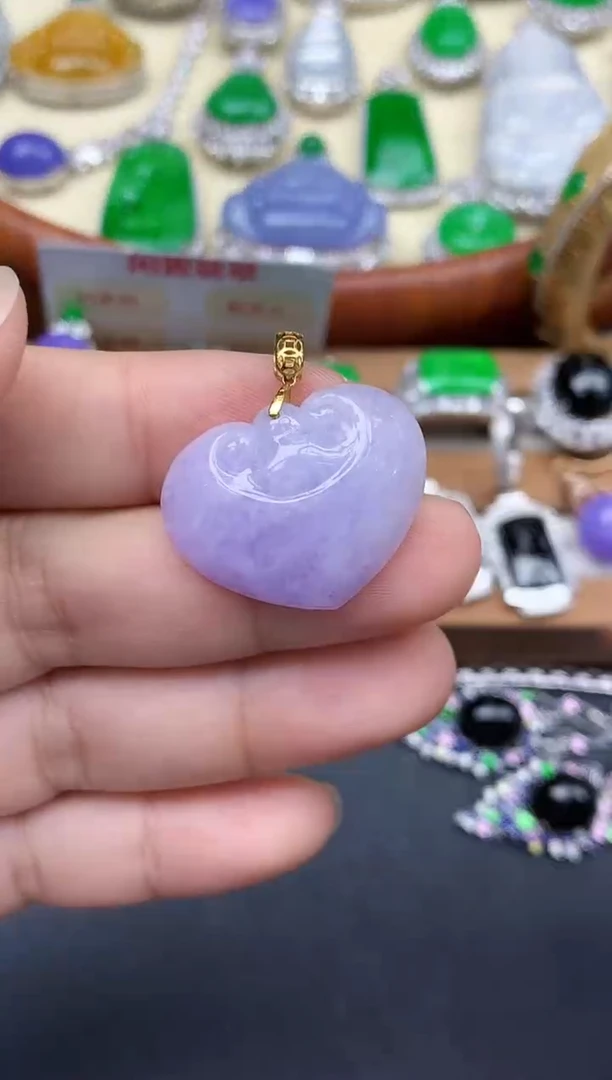 颈饰18K金镶嵌翡翠218-中国好珍宝