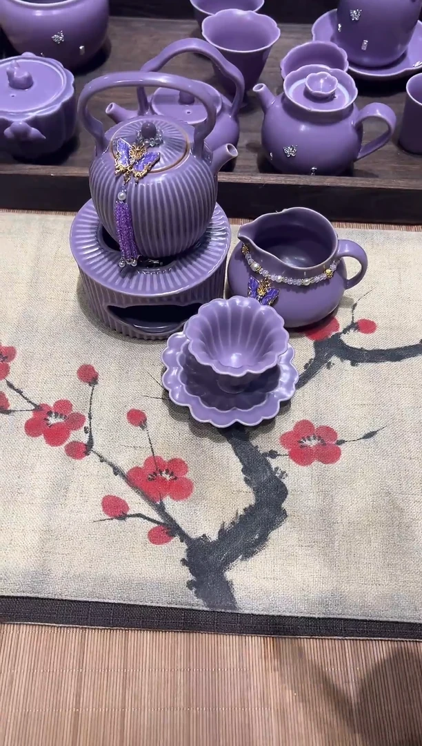 瓷片奢侈茶具套组，【带壶绳】【无礼盒】