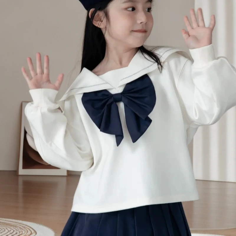 春秋套头女纯色夏季套装韩版连衣裙学院风海军领JK套装