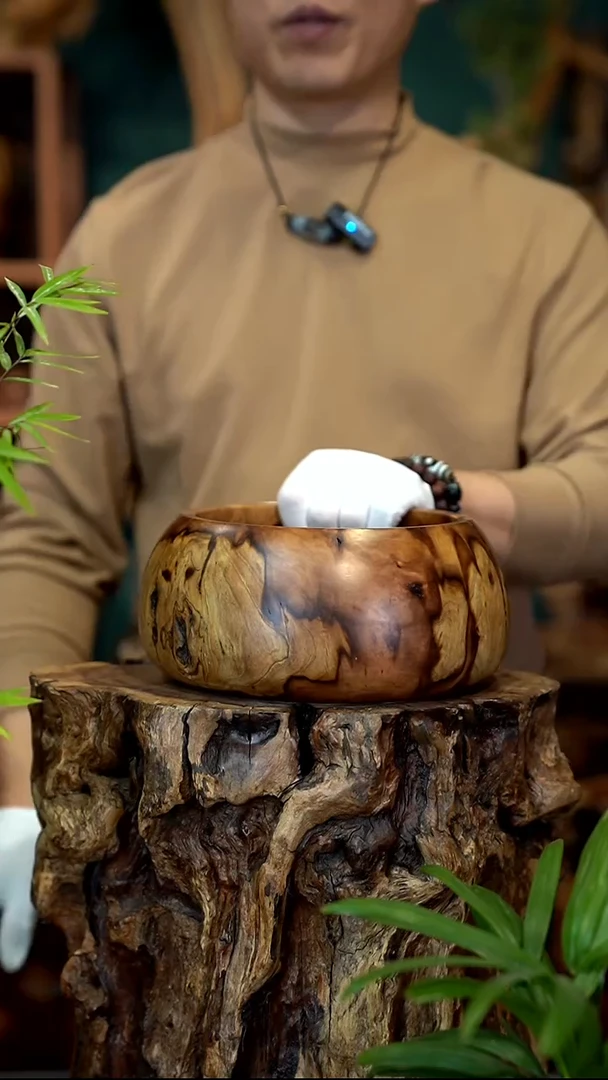 木雷击枣木聚宝盆