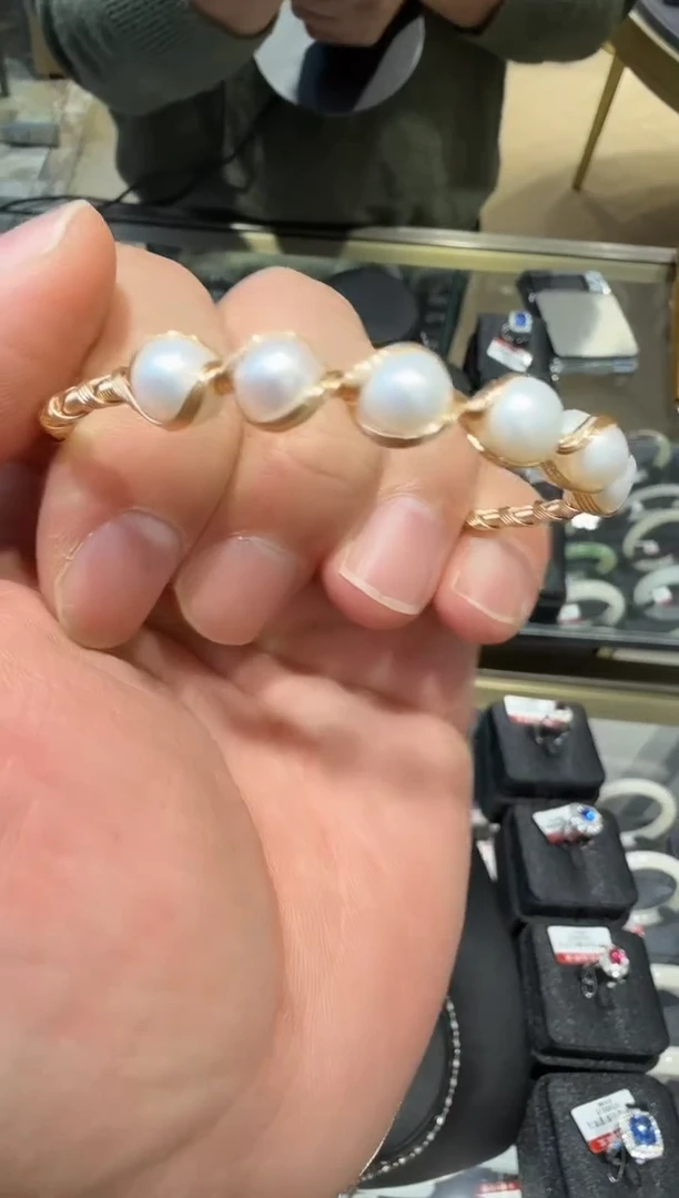 未镶嵌手镯淡水珍珠多样性发一