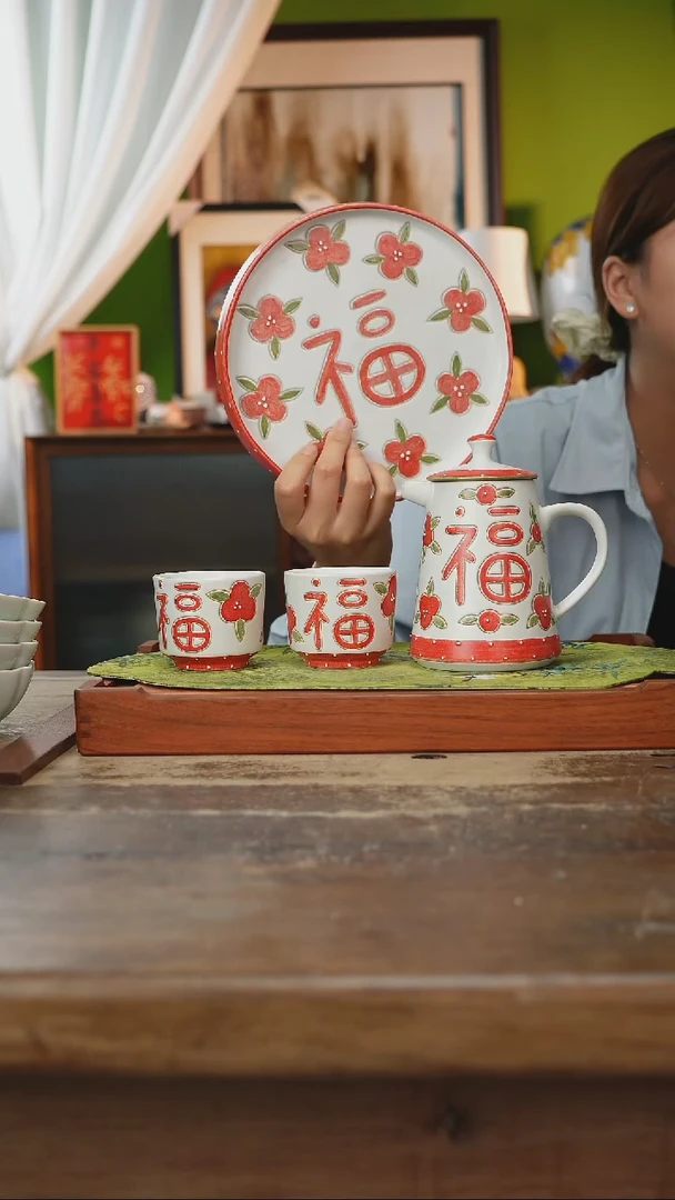 摆件景德镇釉下手绘陶瓷茶具，茶叶罐，咖啡杯