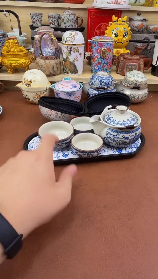 陶瓷茶具摆件旅行套组