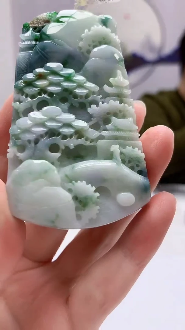 【闪购商品】定制翡翠未镶嵌4917zm-毛货挂件山水102