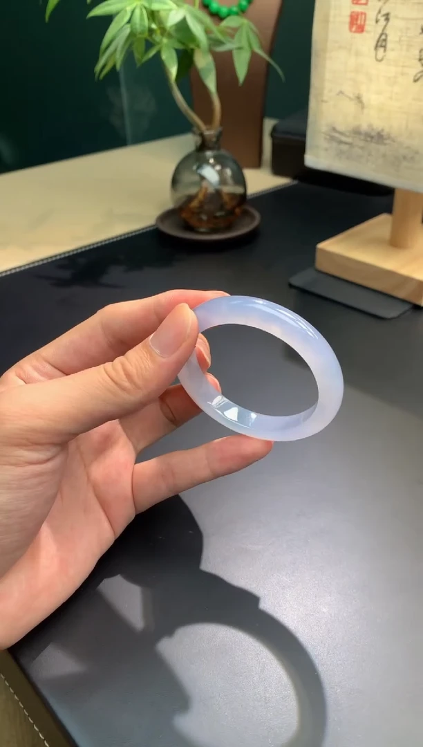 未镶嵌手镯翡翠【俊龙翡翠】天然缅甸A货翡翠手镯52.3-10-8.1正圈