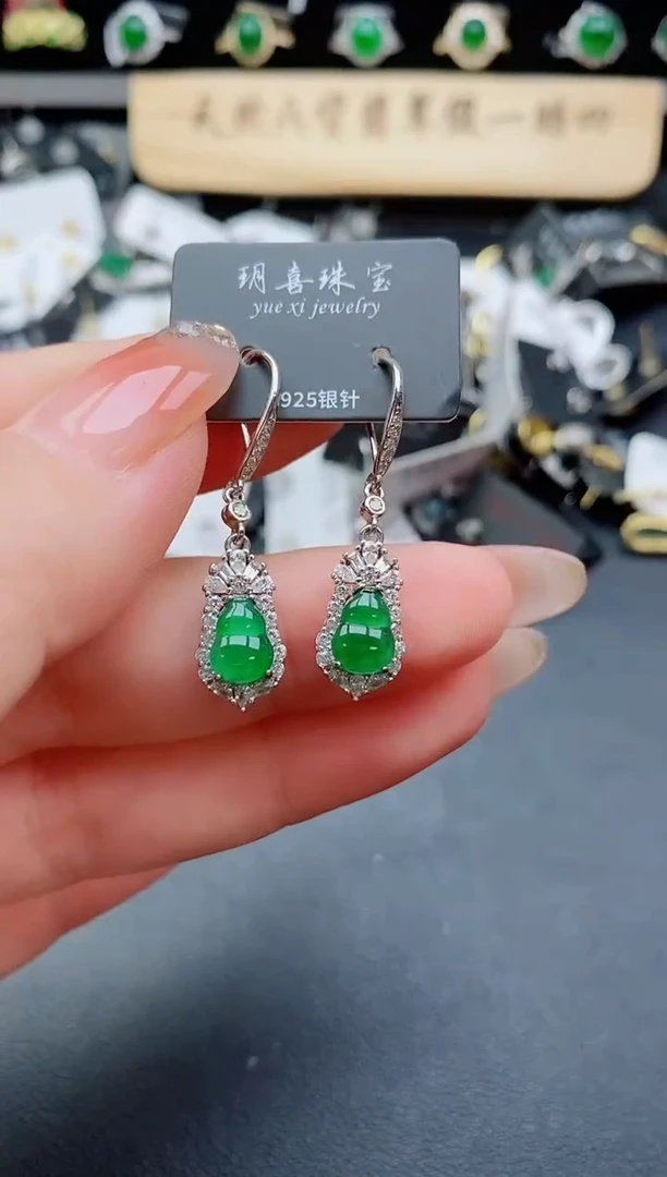 银S925镶嵌戒指翡翠1