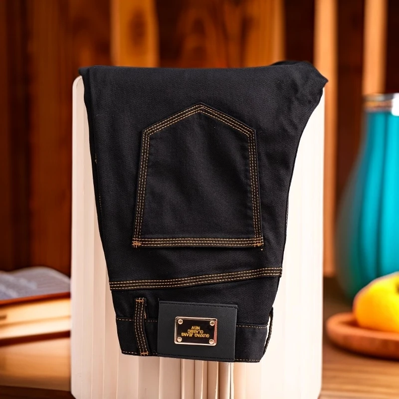 维斯克纳时尚新款牛仔裤男夏薄款男士牛仔裤时尚修身小直筒九分裤